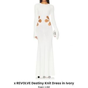 Sau Lee Destiny Knit Dress in Ivory